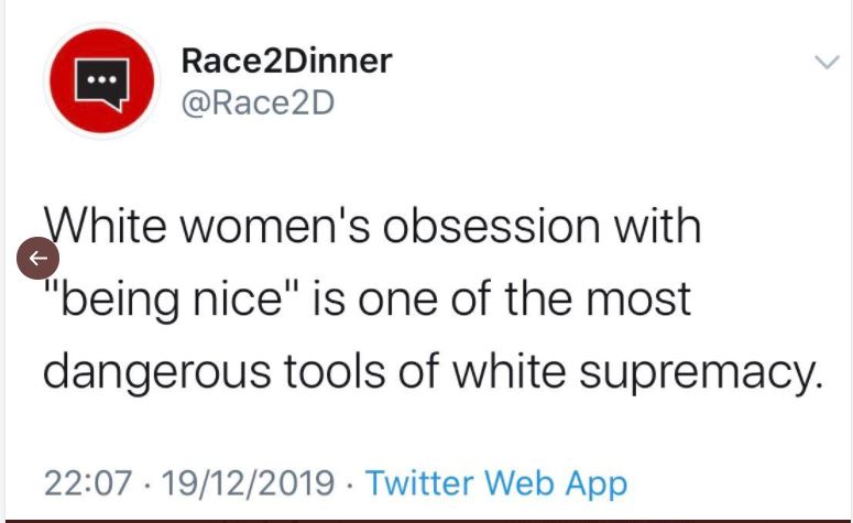 being nice is racist