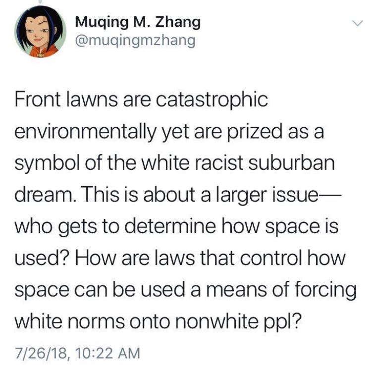 front lawns is racist
